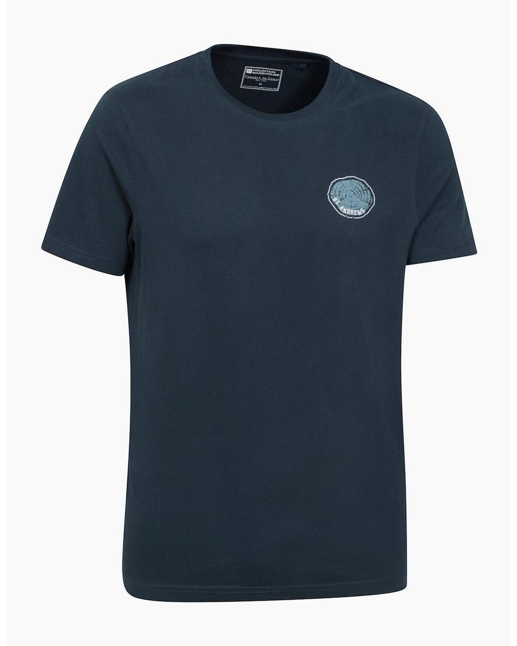 Mountain Warehouse Blue St Andrews Tree Ring Organic T-Shirt for men