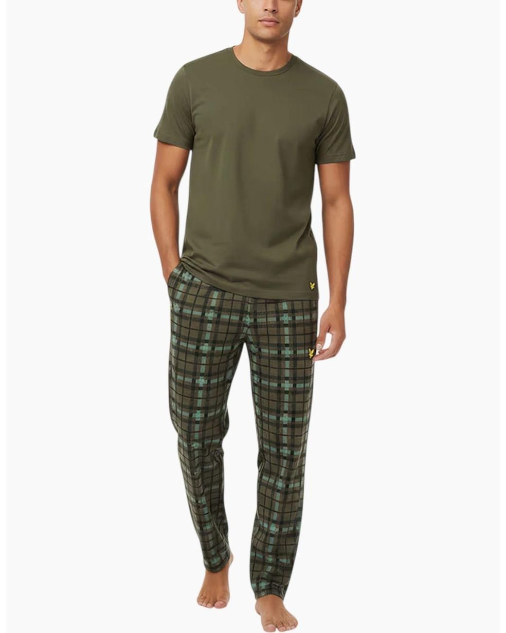 Lyle & Scott Green Lyle & Scott Cotton Pajamas Set for men