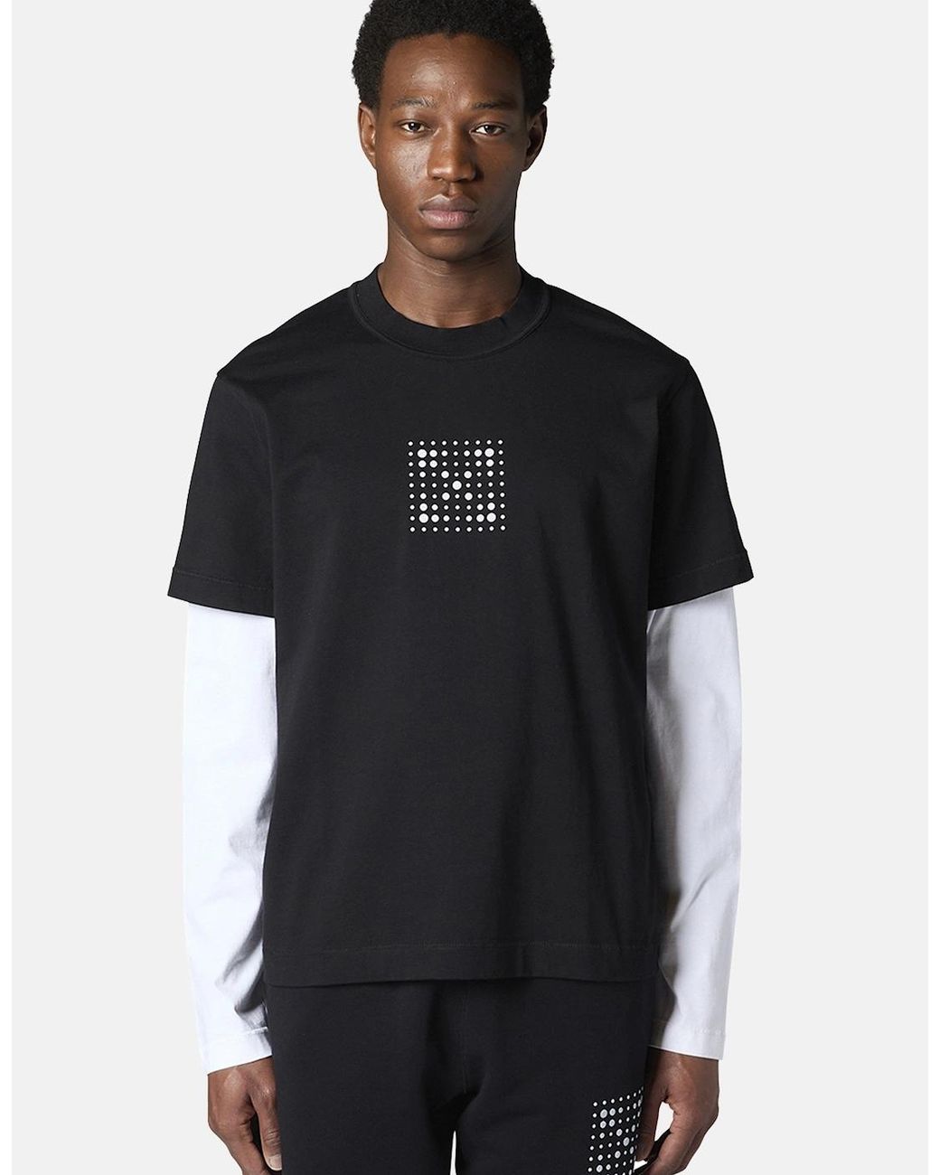Off-White c/o Virgil Abloh Black Dotted Arrow Double Sleeve Tee for men