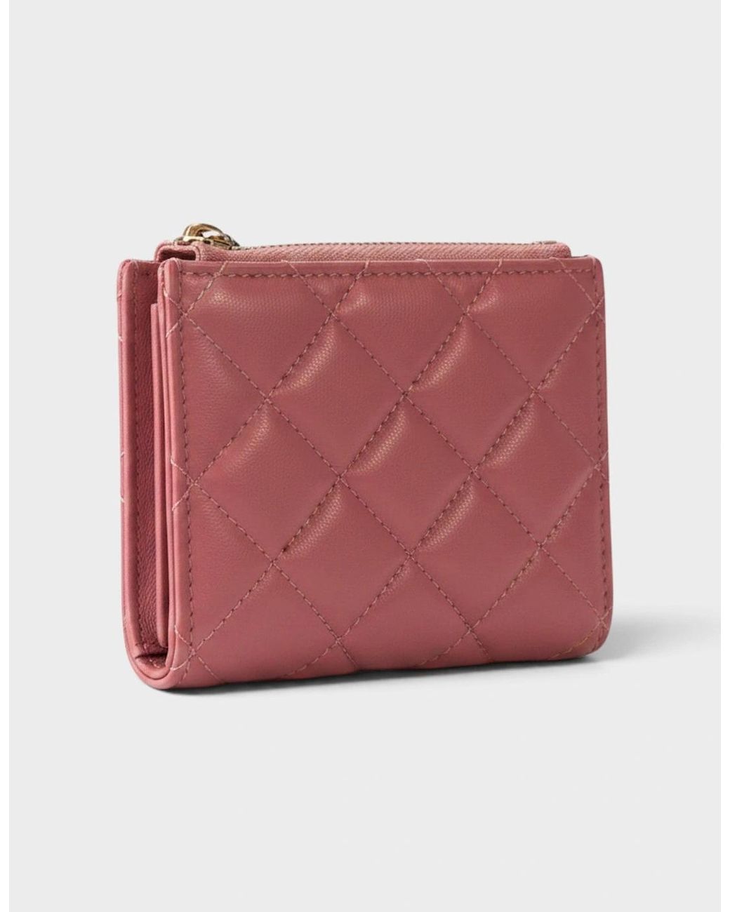 Versace Pink Medusa Head Quilted Wallet