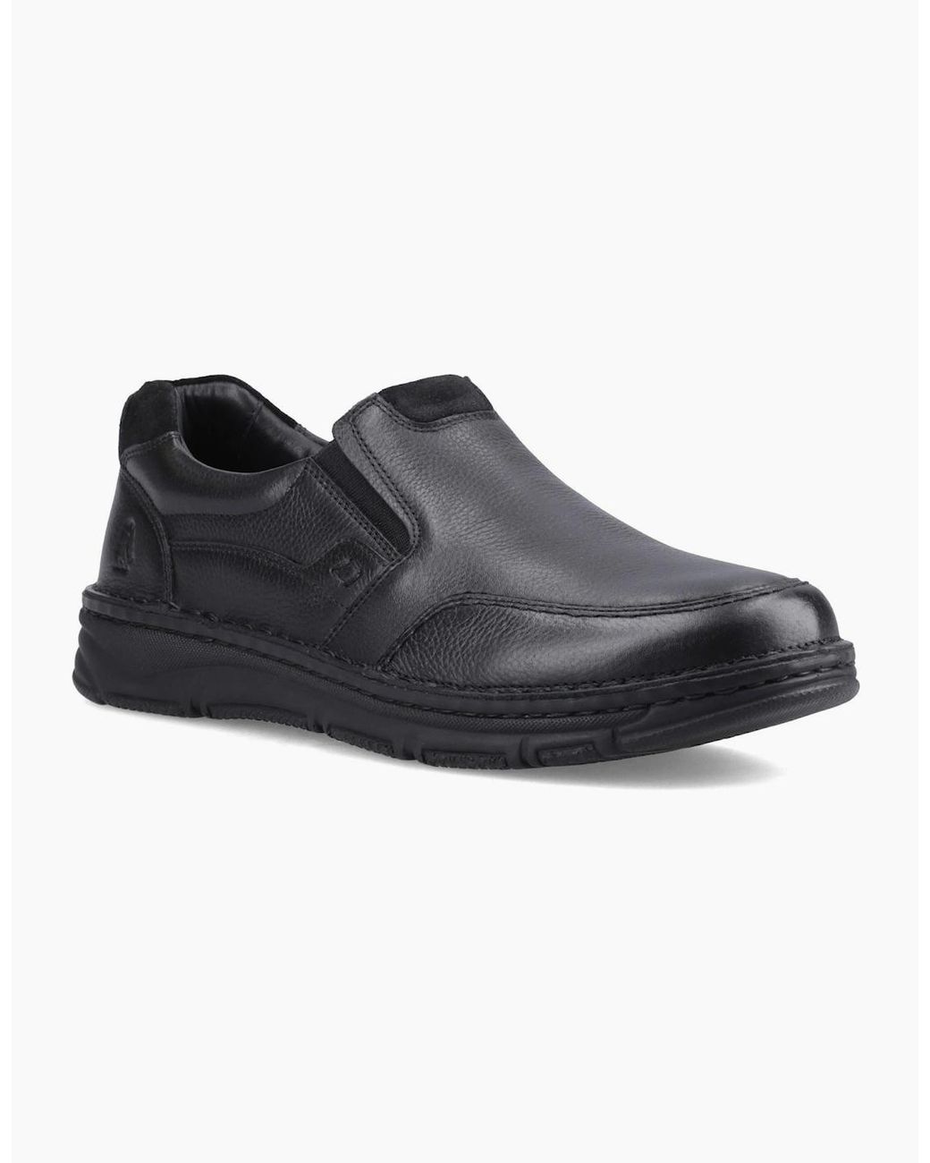 Hush Puppies Black Franco Slip On Leather Loafers for men