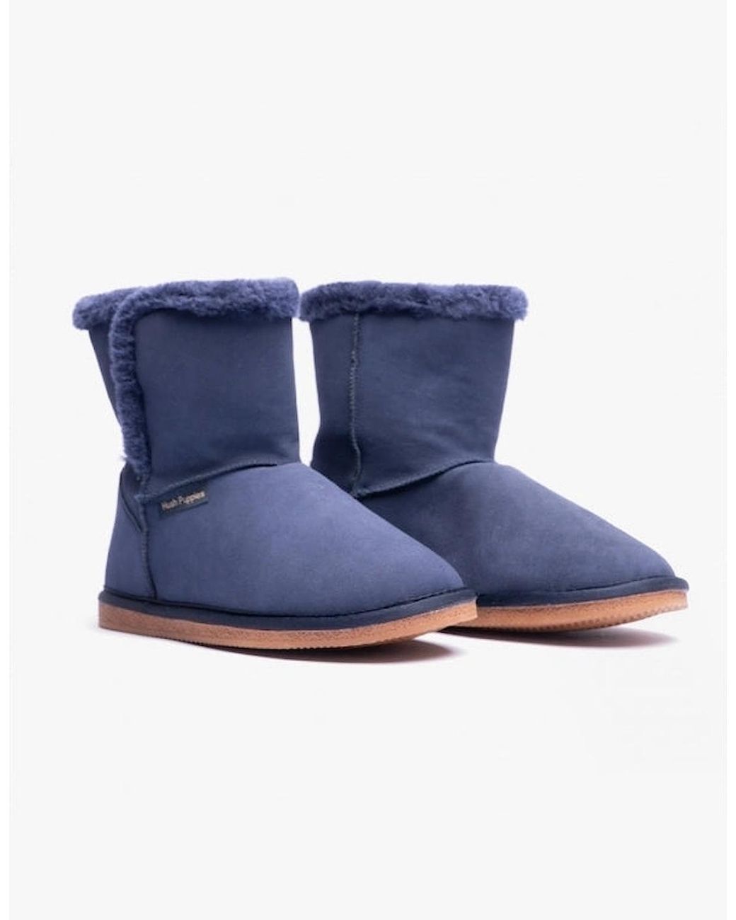 Hush Puppies Blue Ashleigh Suede Bootie Slippers