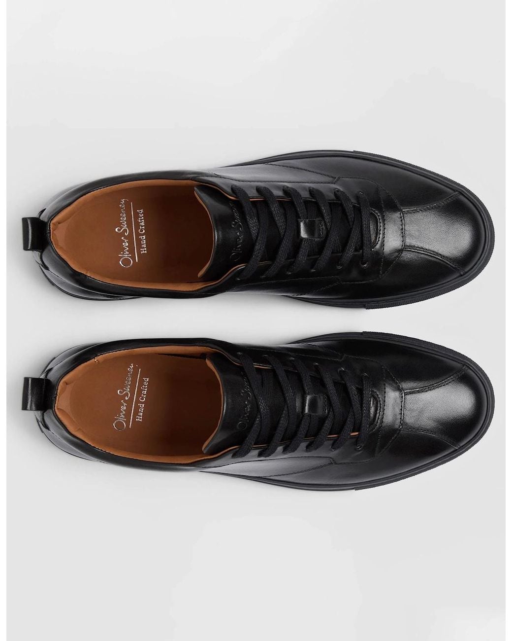 Oliver Sweeney Black Ermida Hand Finished Calf Leather Trainers for men