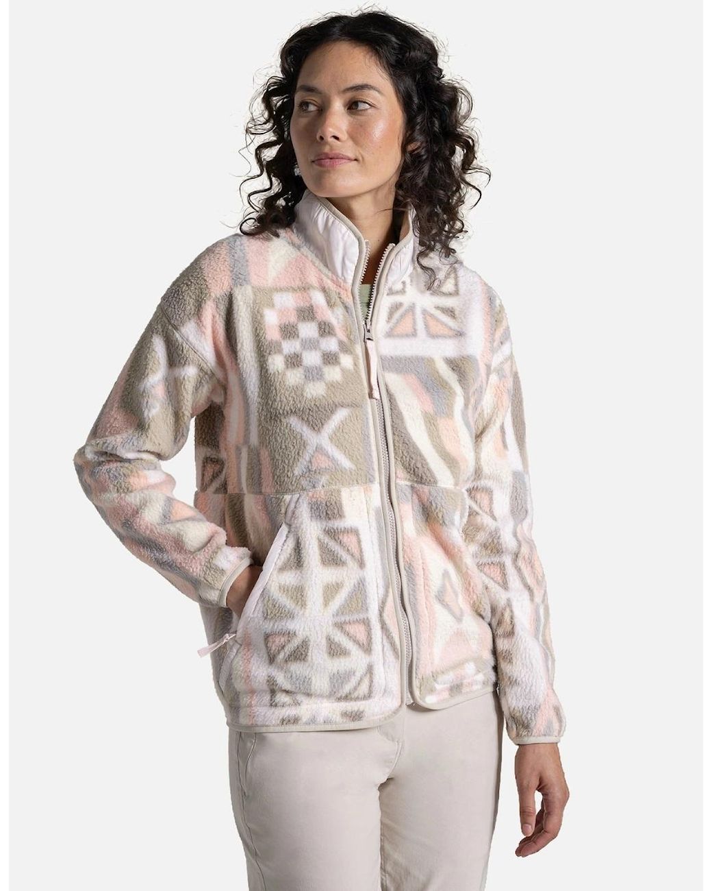 Craghoppers Natural Dante Patterned Full Zip Fleece