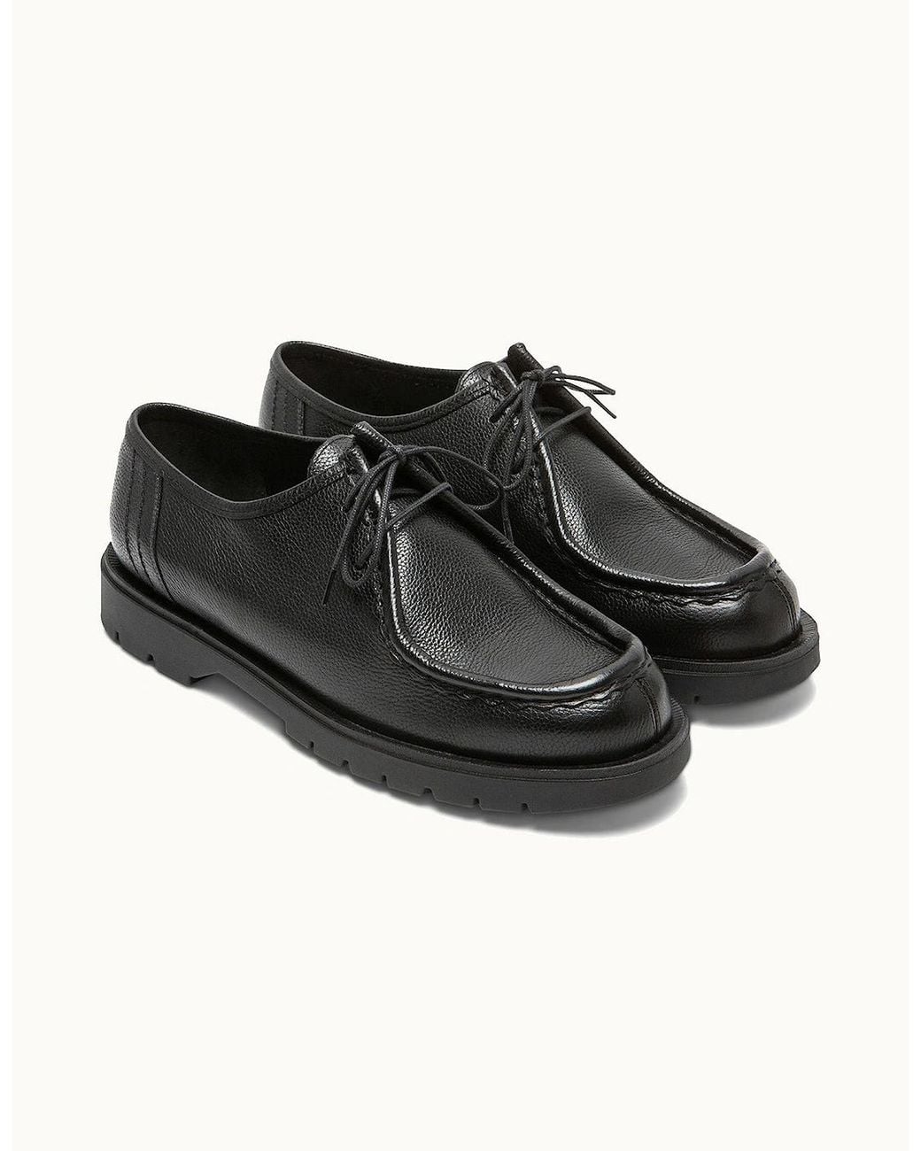 Kleman Black Padror G Veg Tanned Leather Tyrolean Shoes for men