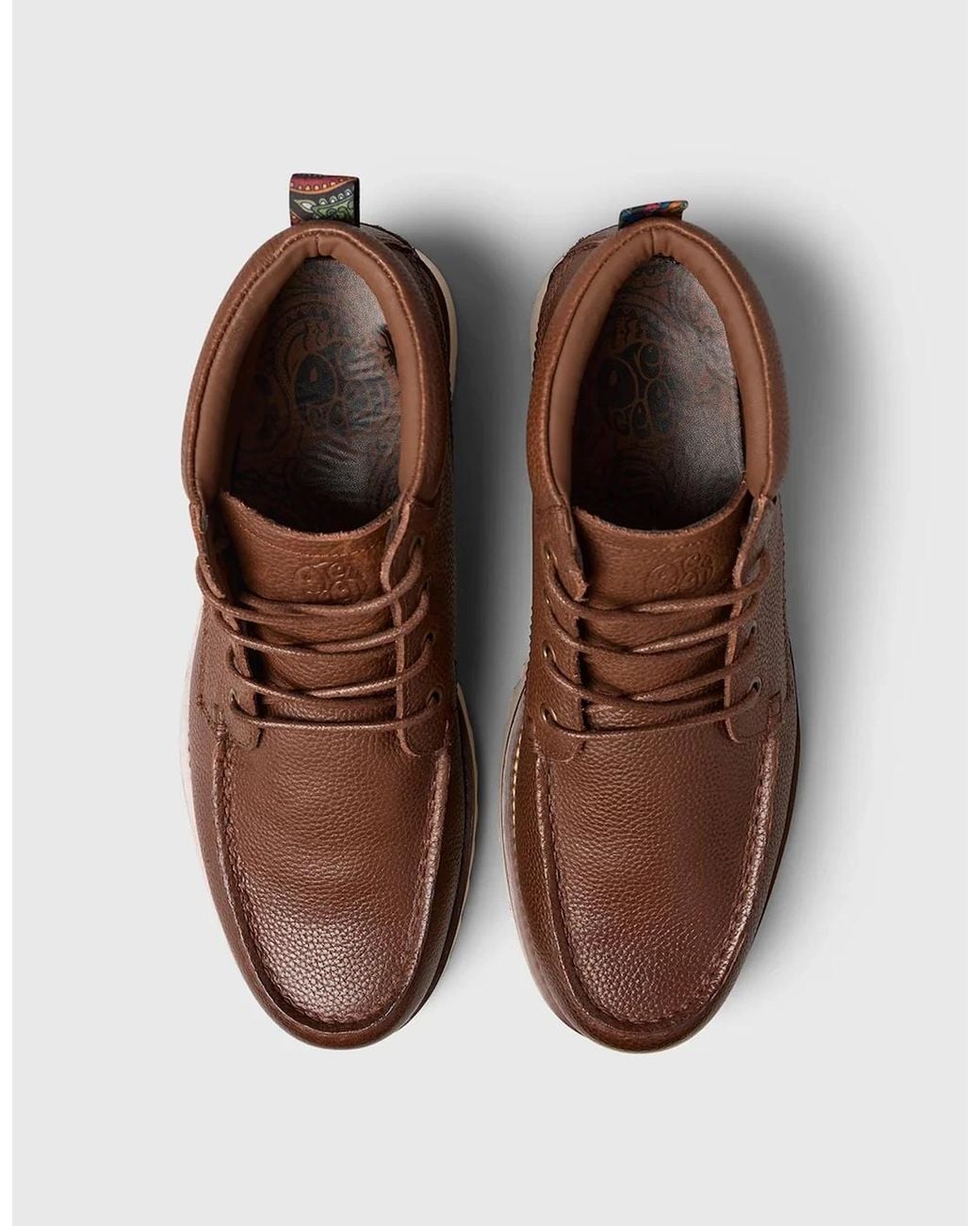 Pretty Green Brown Ashby Boot Tumbled Leather Tan for men