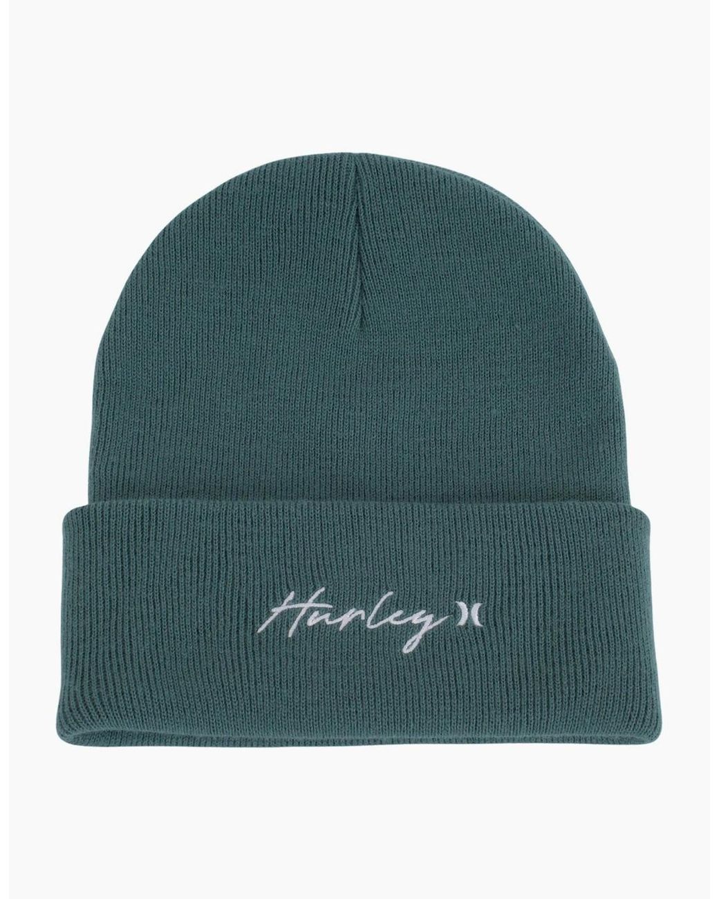 Hurley Green Script Cuff 2.0 Fixed Cuff Beanie