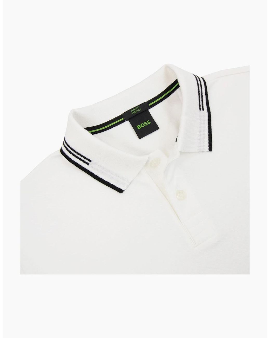 Boss White Paul Slim Fit Polo 100 for men