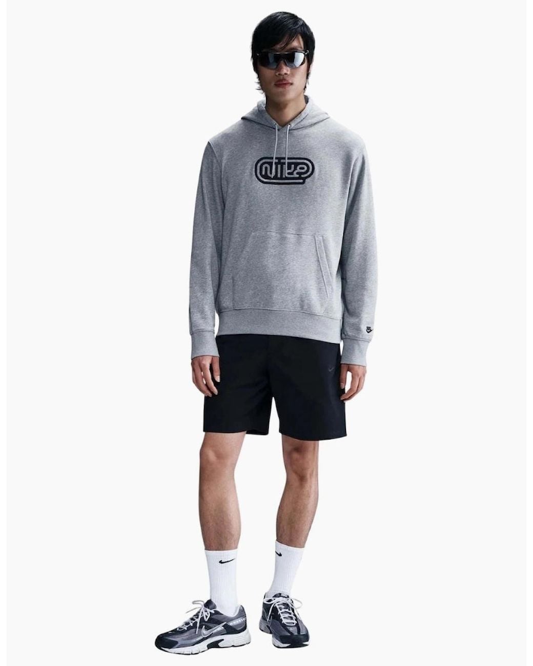 Nike Gray Club Pullover French Terry Hoodie for men
