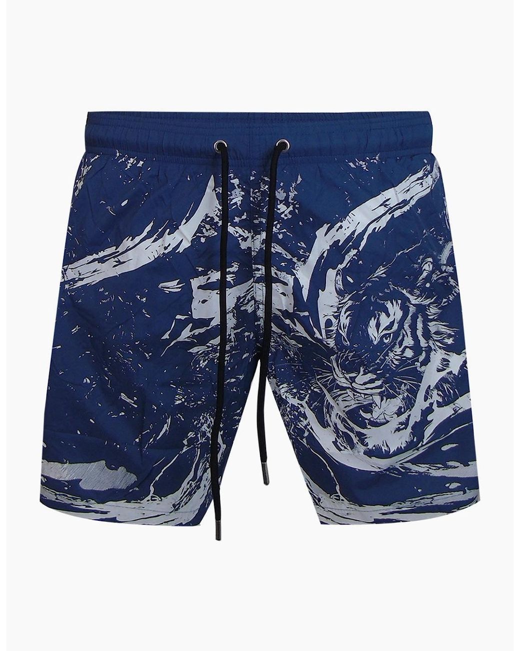 Philipp Plein Blue Plein Sport Water Tiger Logo Medium Boardshort Swim Shorts