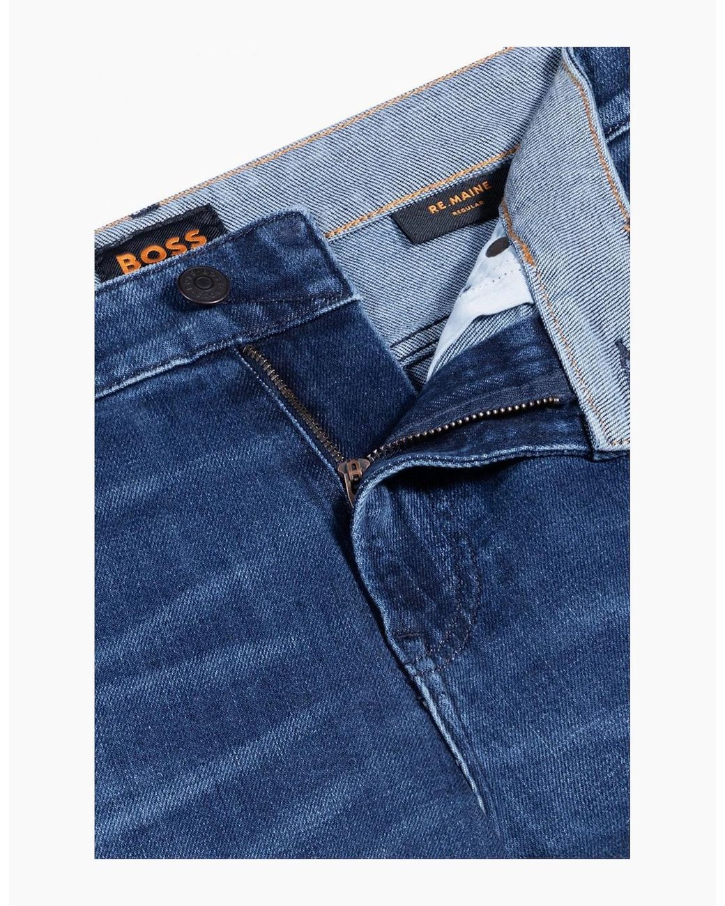 Boss Blue Regular Fit Maine Denim Jeans for men