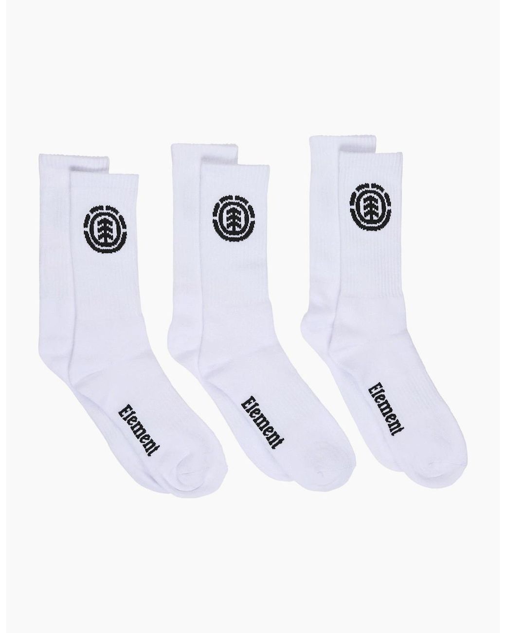 Element White Icon Socks 3Pk Crew Socks for men