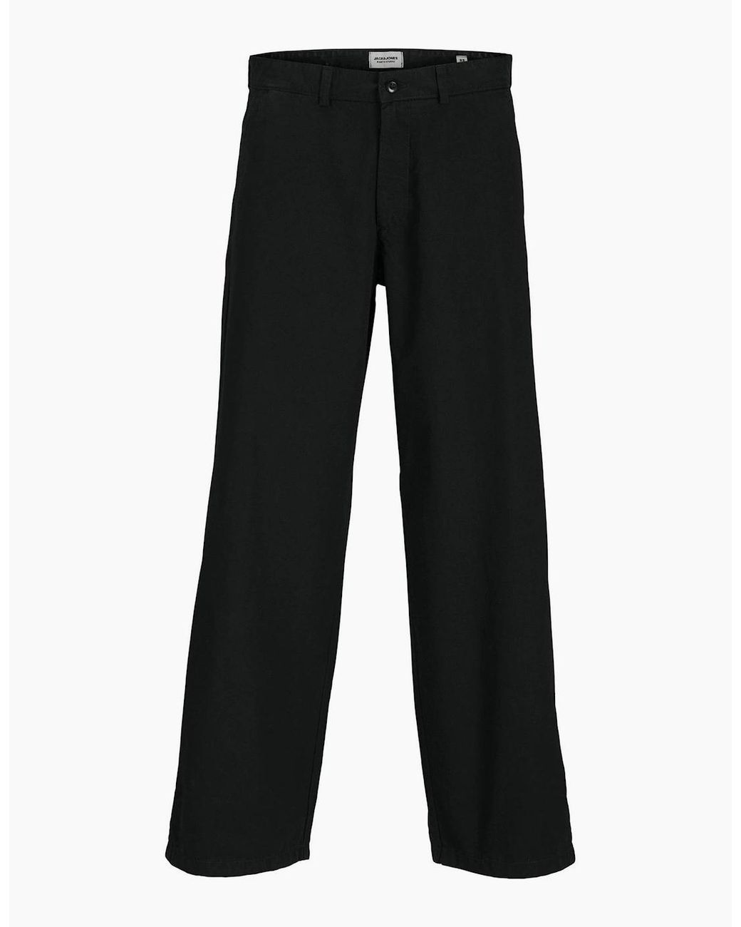 Jack & Jones Black Solid Patterned Straight Chinos for men