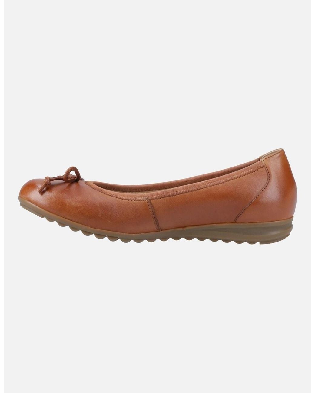 Hush Puppies Brown Lucille Leather Tan Flats