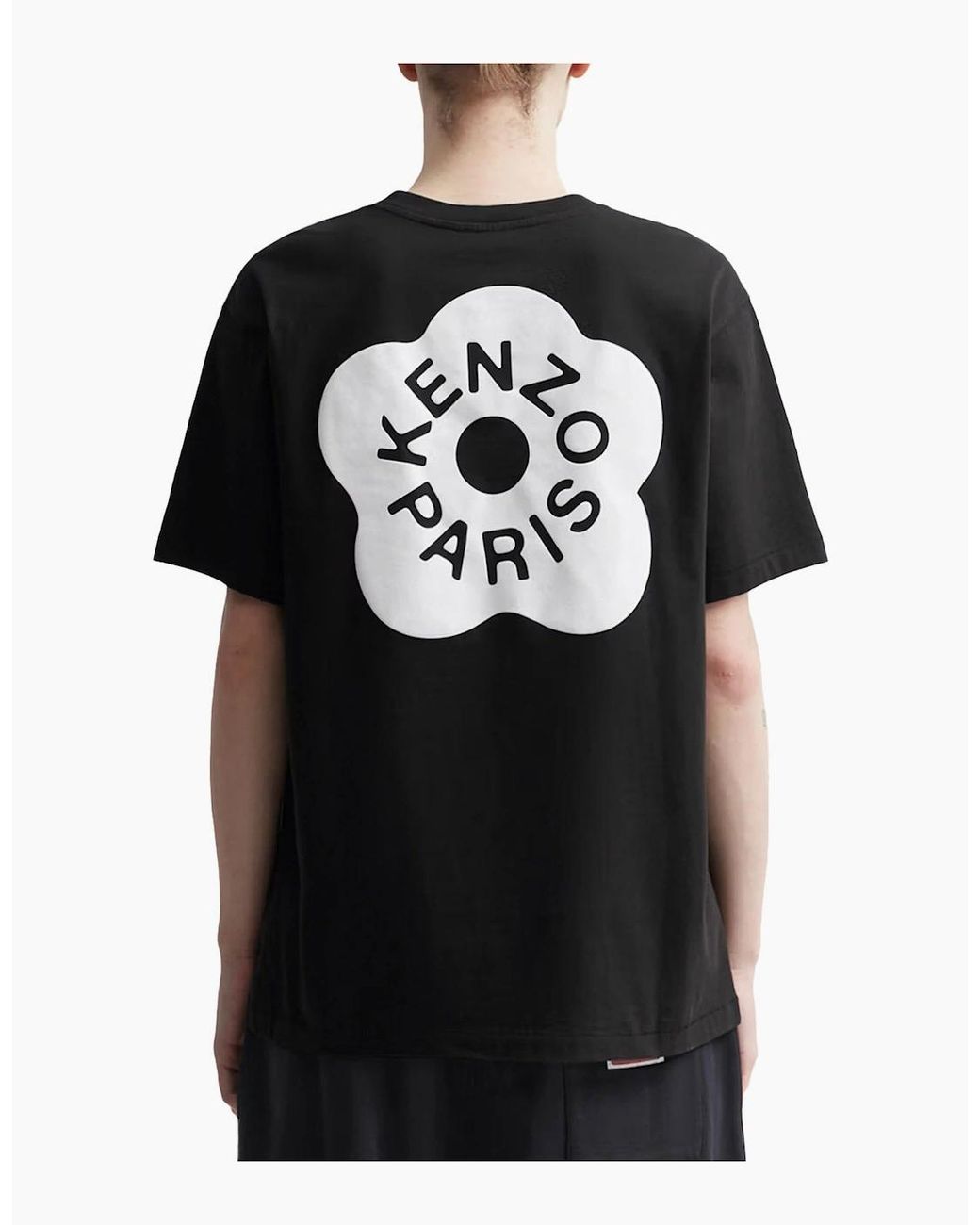 KENZO Black Boke 2.0 Flower Logo Oversized T-Shirt for men