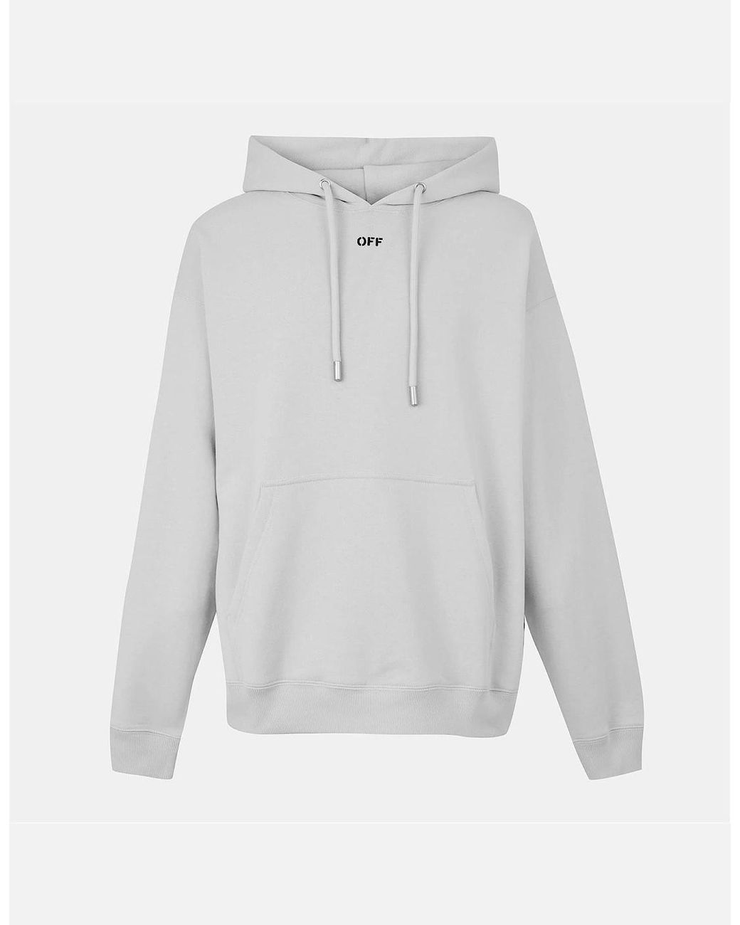 Off-White c/o Virgil Abloh Gray Hooded Neck Skate Sweatshirt With Kangaroo Pocket for men