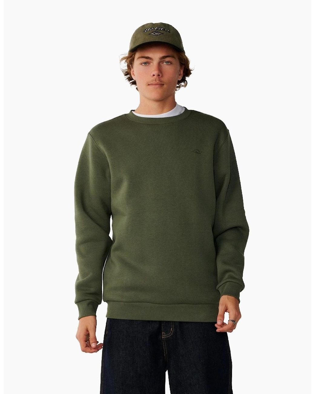 Rip Curl Green Rip Curl Classic Surf Crew Sweatshirt for men