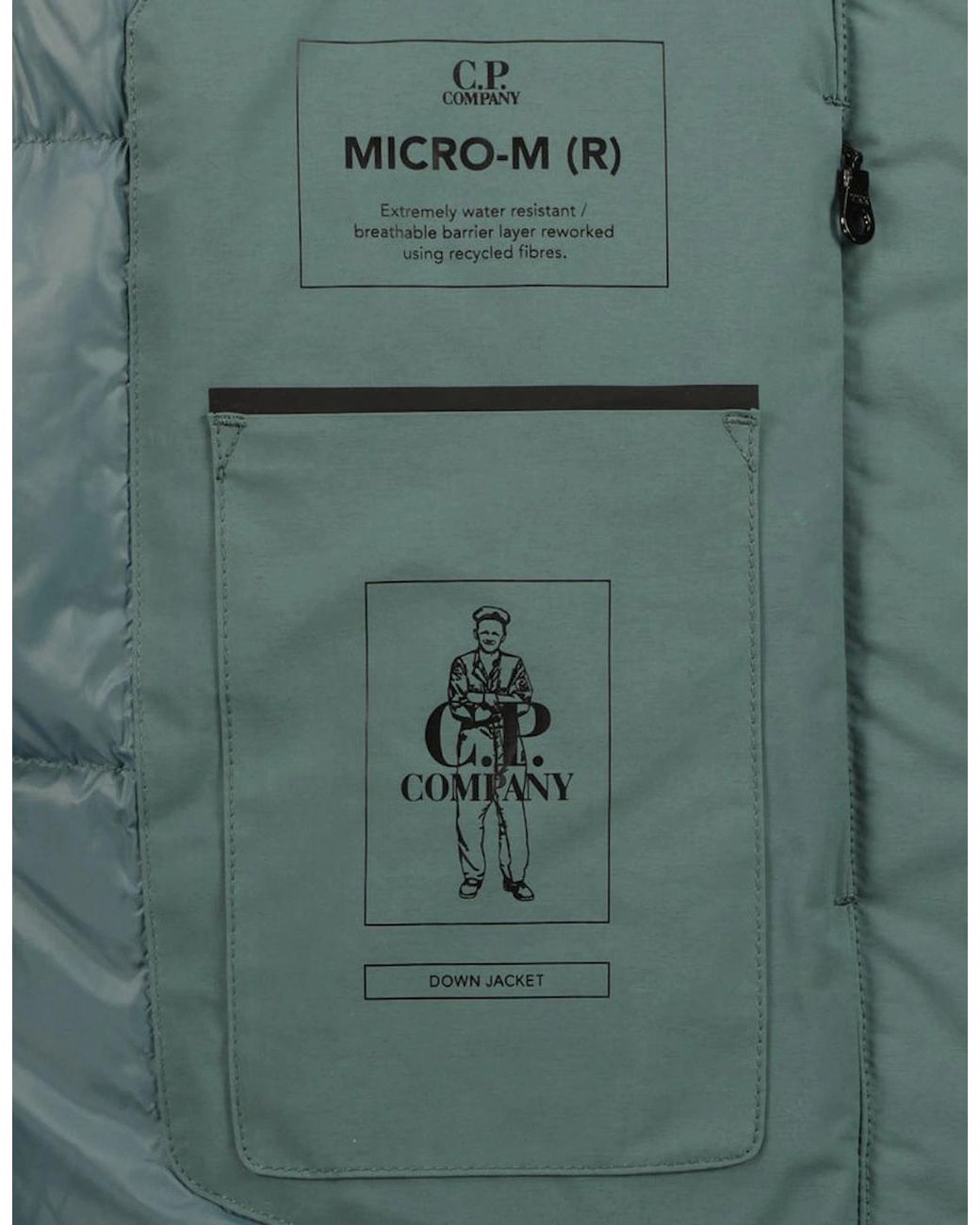 C P Company Green Micro-M Down Jacket for men