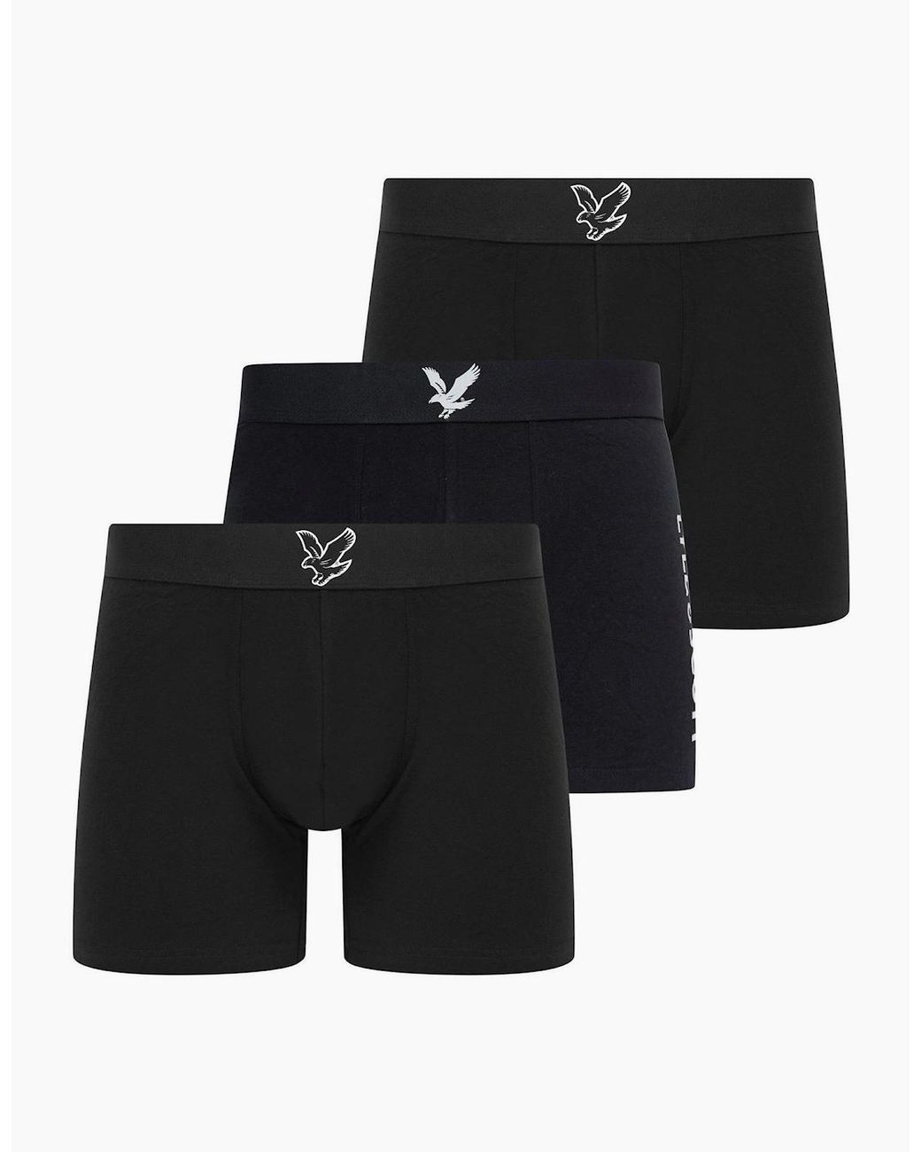 Lyle & Scott Black Jonathan 3 Pack Plain Design Boxer Brief for men