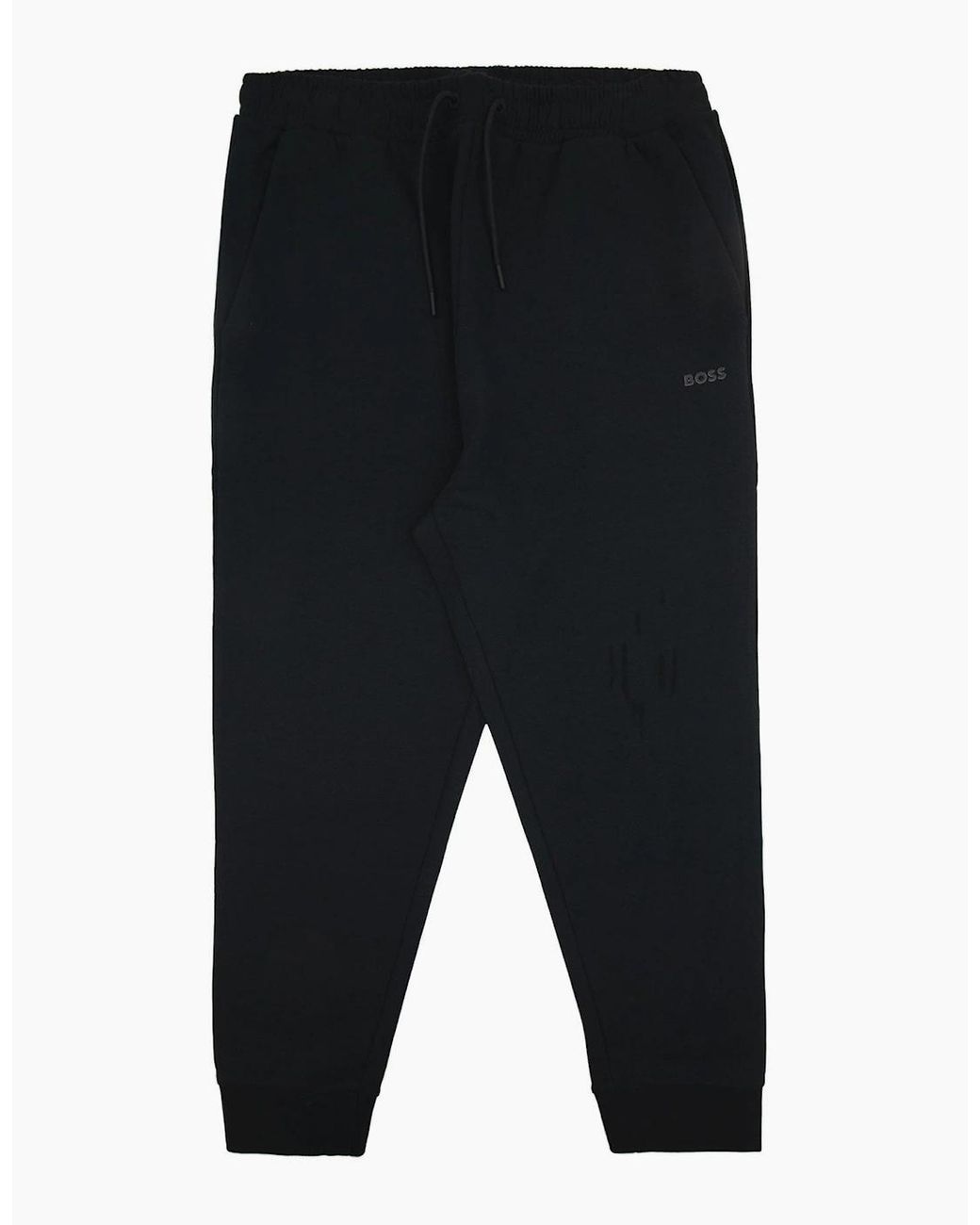 Boss Black Hadiko Stretch-Cotton Tracksuit Bottoms With Logo Print 001 for men