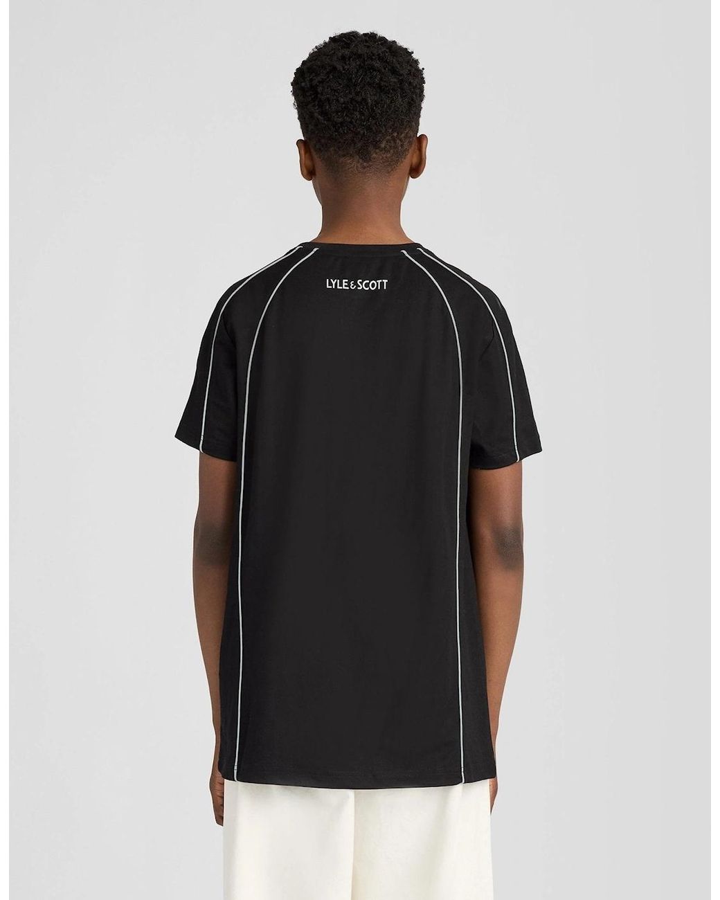 Lyle & Scott Black Reflective Piped T-Shirt for men