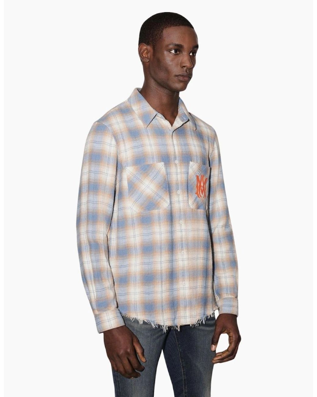 Amiri White Ma Vintage Stencil Plaid for men