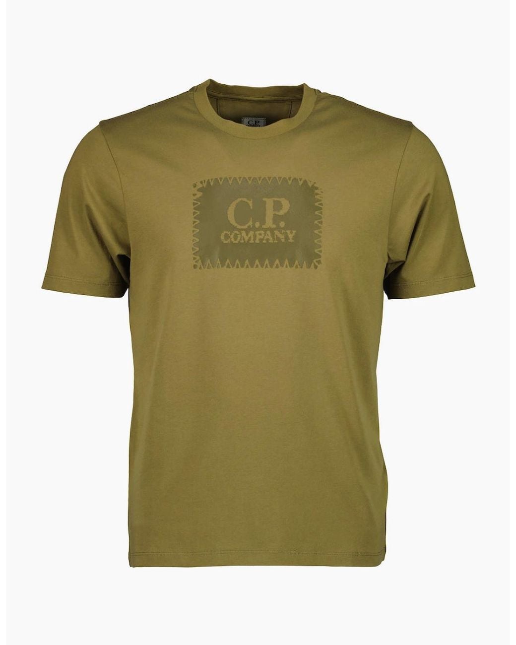 C P Company Green Stamp Print T-Shirt for men