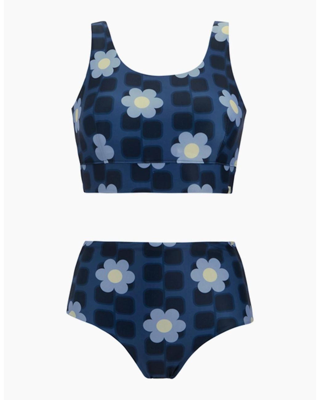 Regatta Blue Ladies Orla Kiely Mini Square Flower Reversible Bikini Set