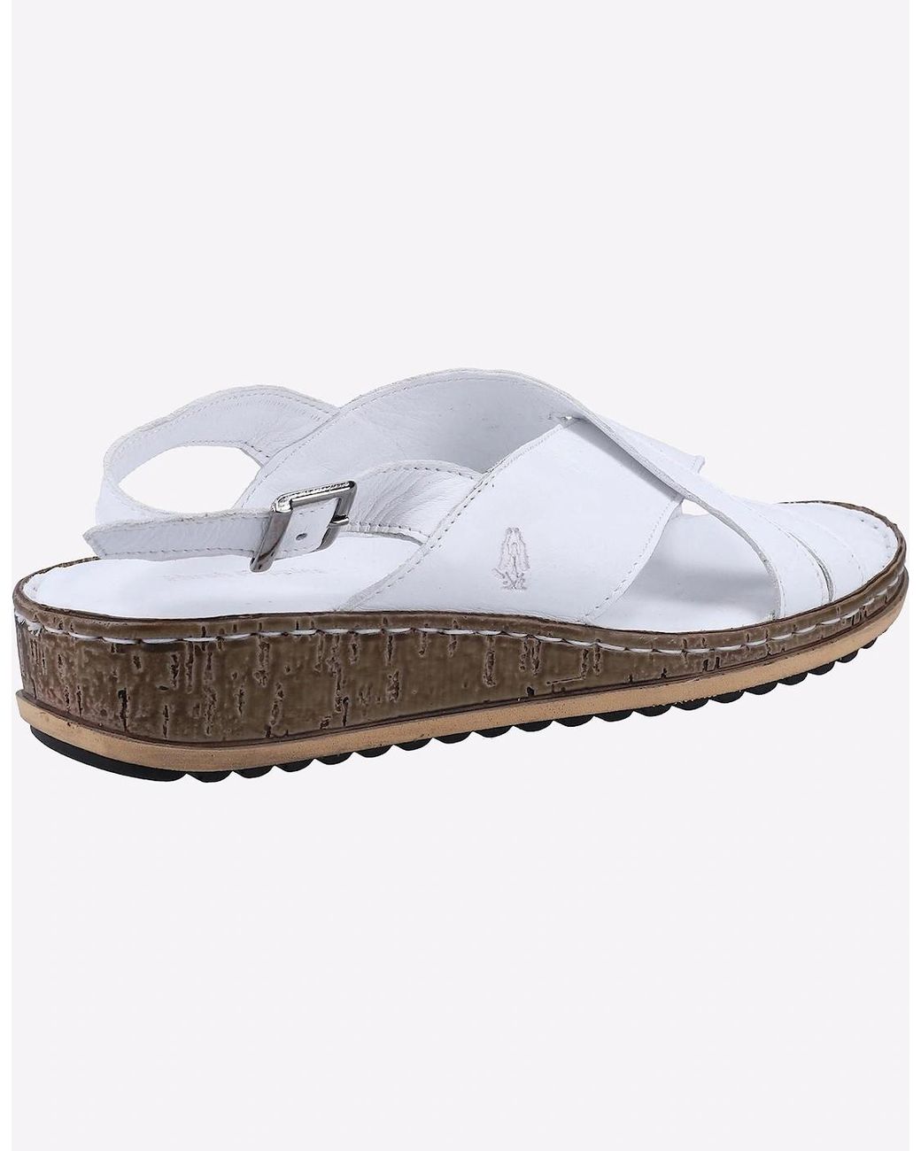 Hush Puppies White Elena Cross Over Wedge Sandals
