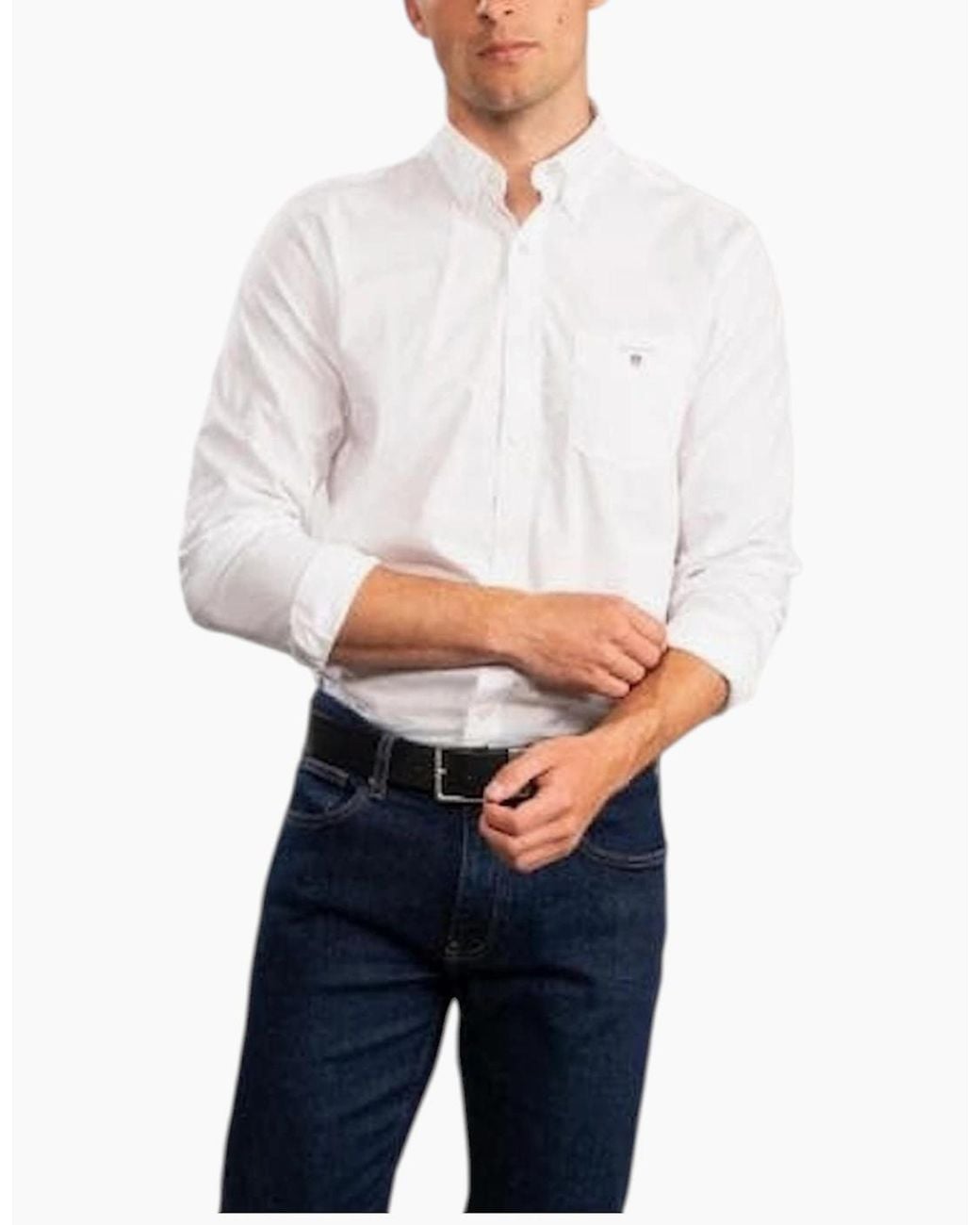 Gant White Oxford Shirts Regular Fit for men