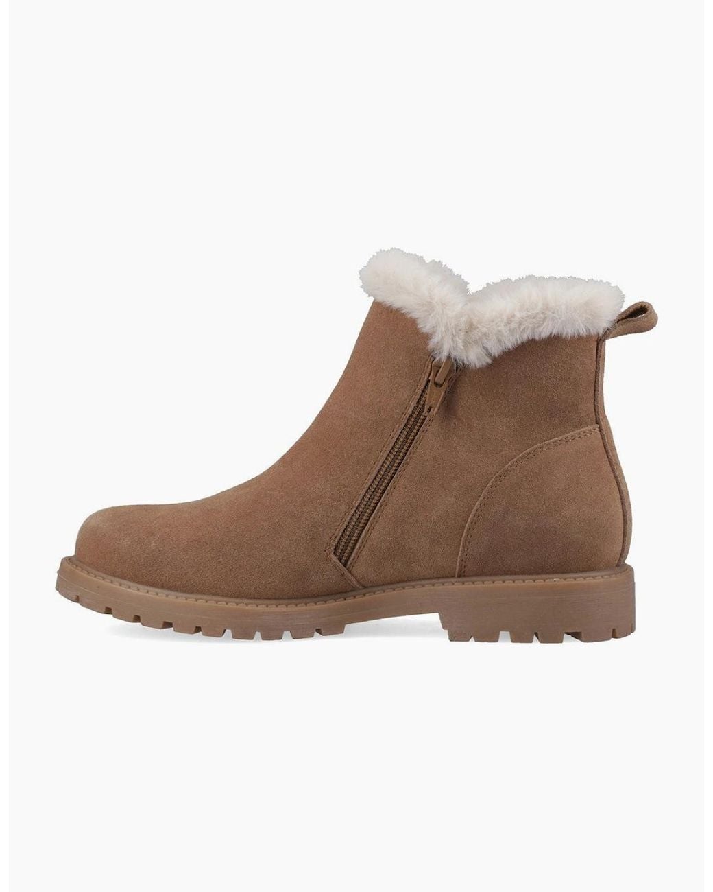 Hush Puppies Brown Hollis Zip Boot Ankle Boots Tan