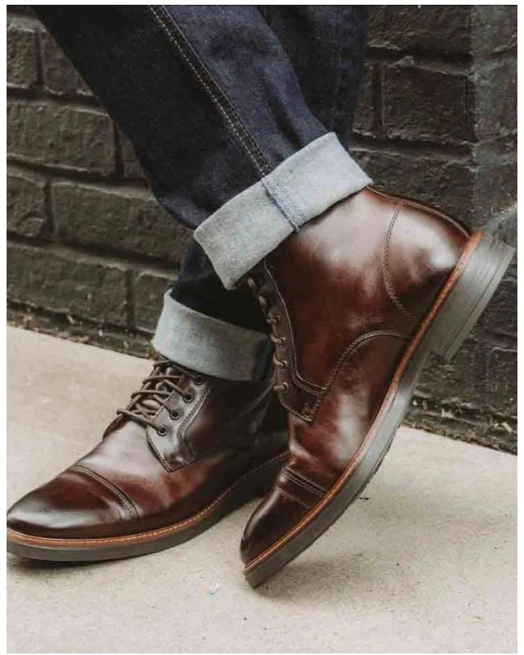 Base London Brown London Plymouth Toe Cap Boot for men