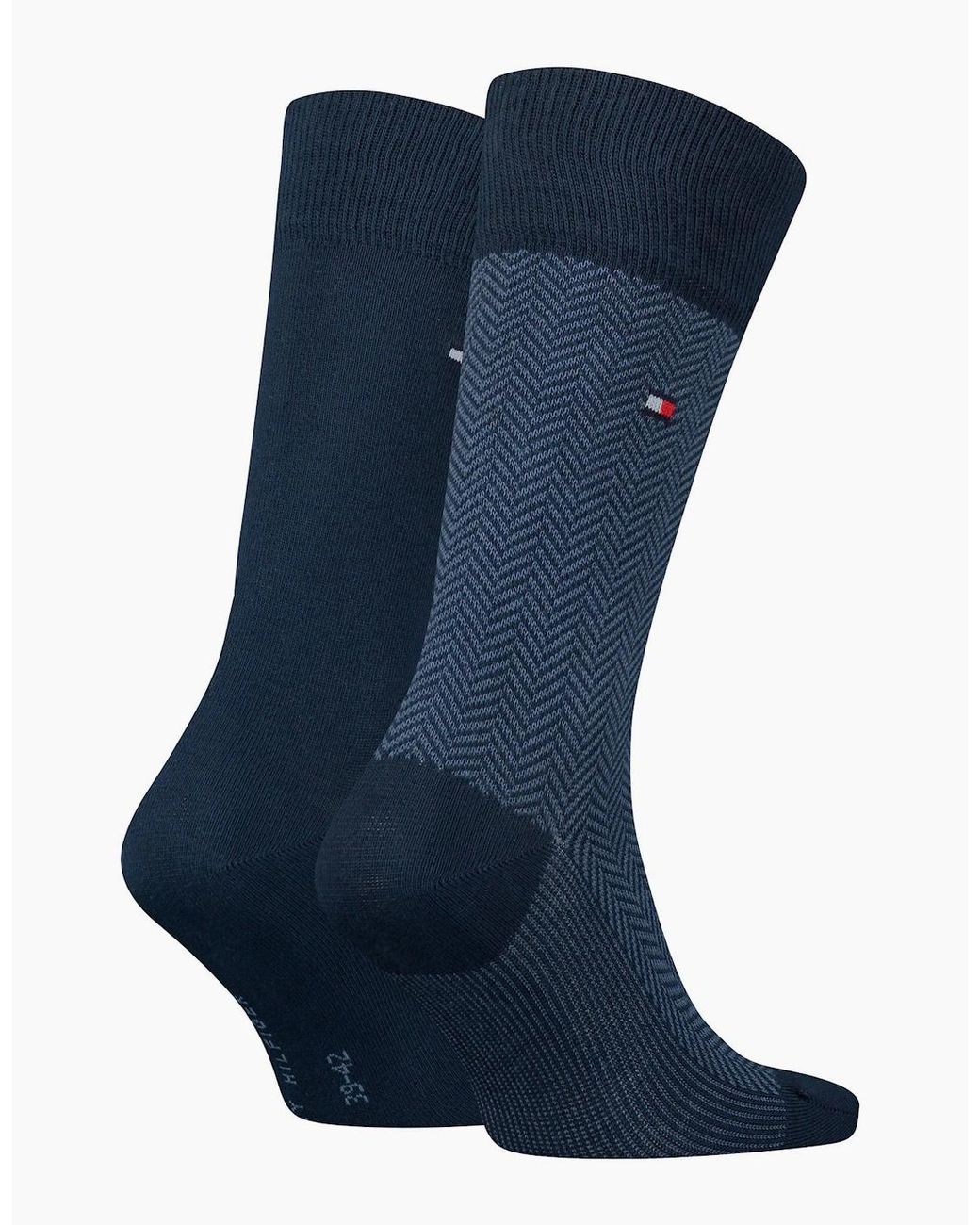 Tommy Hilfiger Blue 2-Pack Herringbone Pattern Socks for men