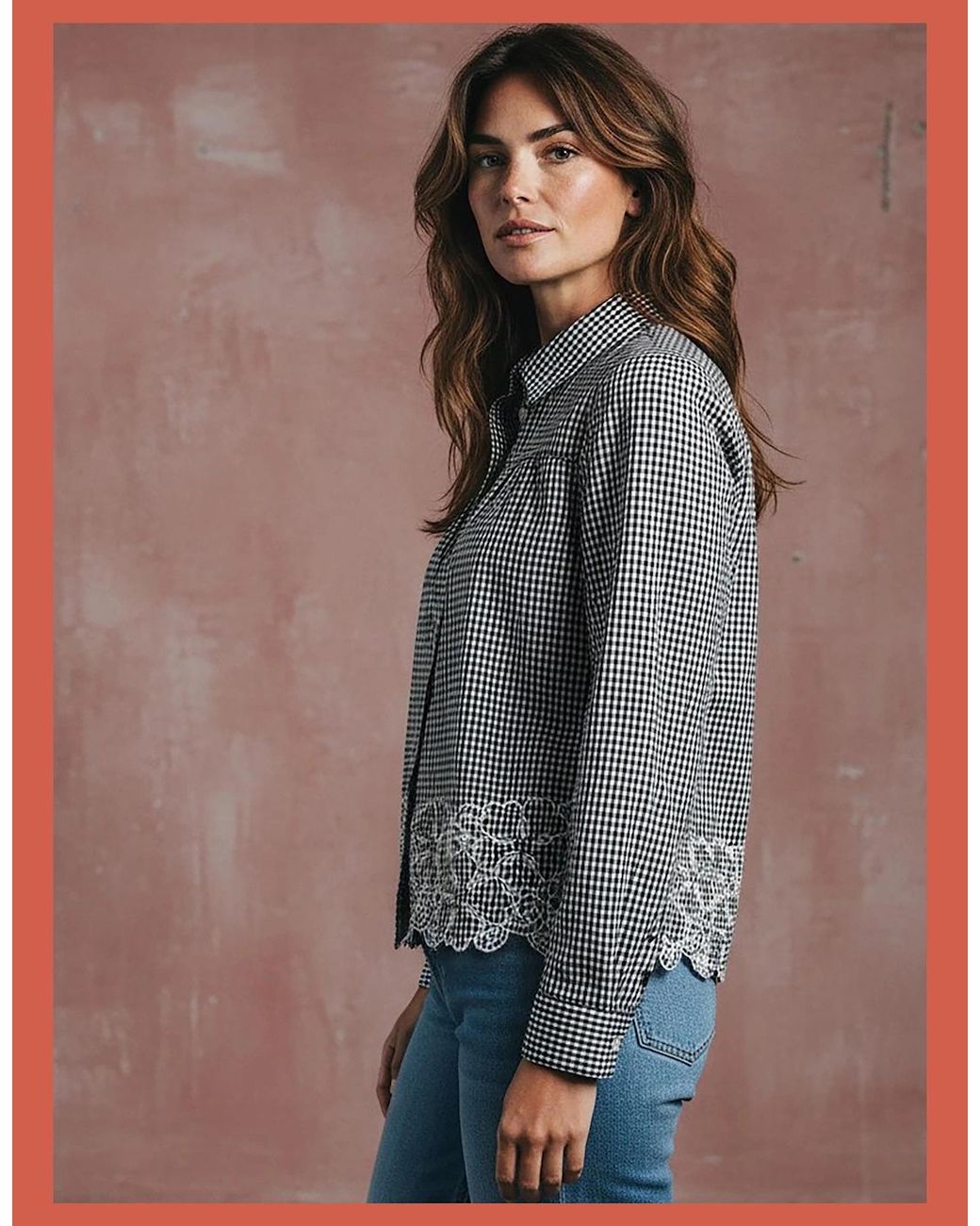 Nooki Design Gray Koren Embroidered Blouse