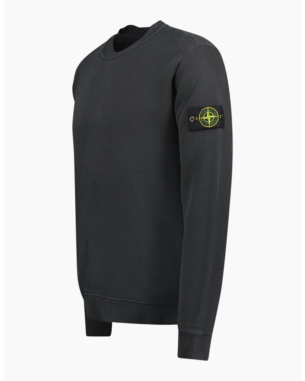 Stone Island Gray Old Effect Crewneck Sweatshirt for men
