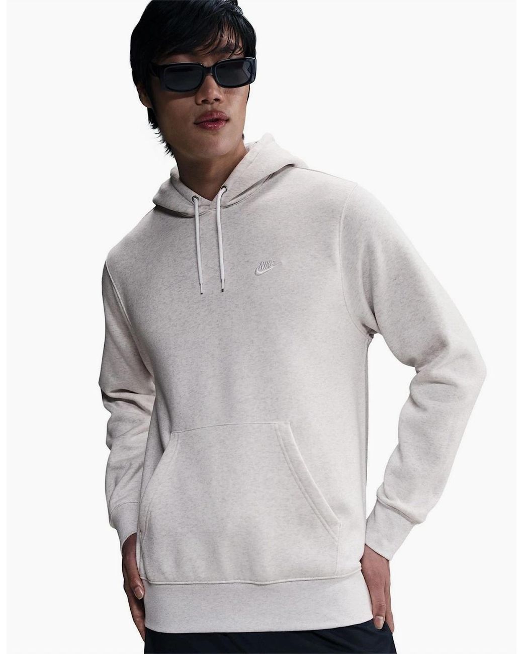 Nike Gray Sportswear Club Fleece Pullover Hoodie for men