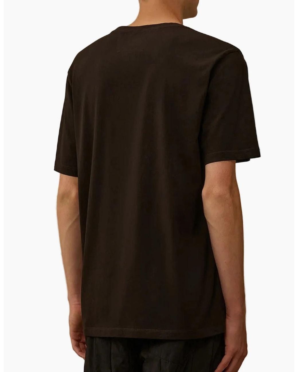 C P Company Black Vertical Logo Print T-Shirt for men