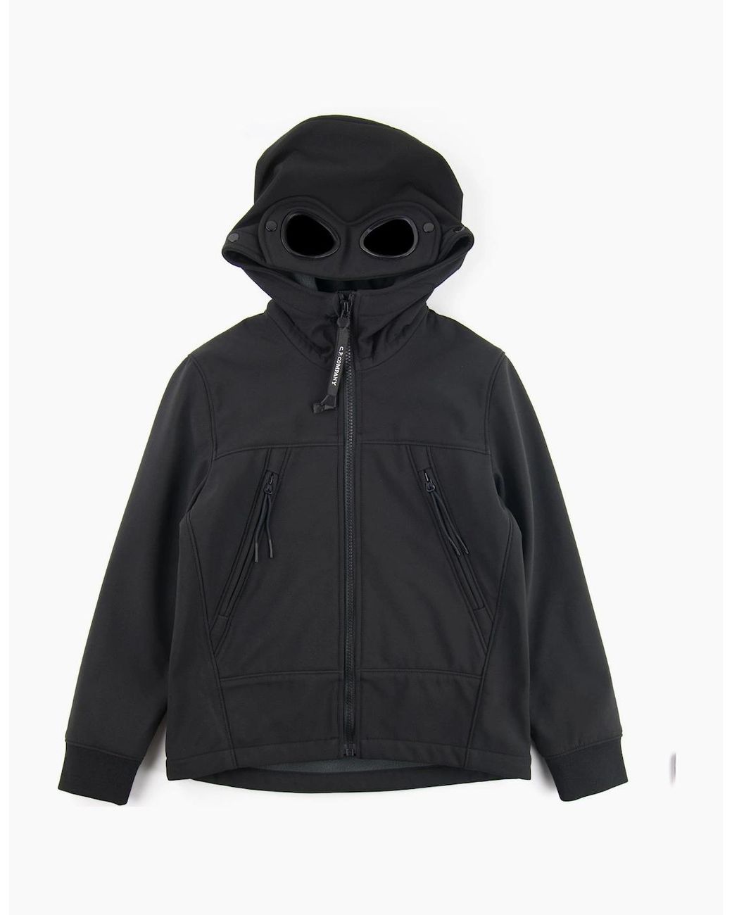C P Company Black Undersixteen Shell Goggle Hood Jacket 999