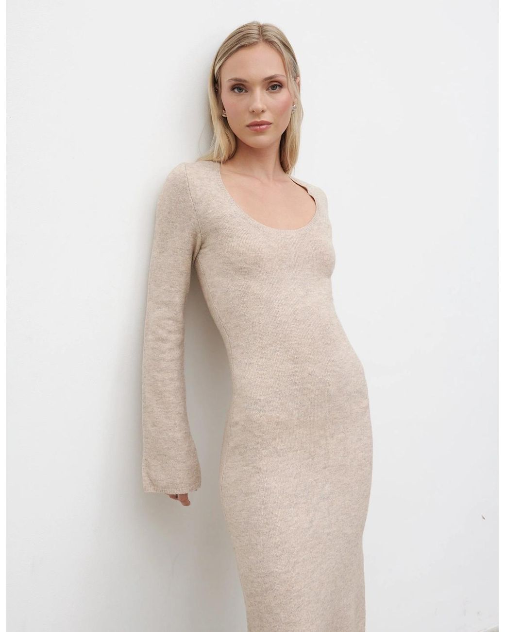 Pretty Lavish White Clara Scoop Neck Knit Dress
