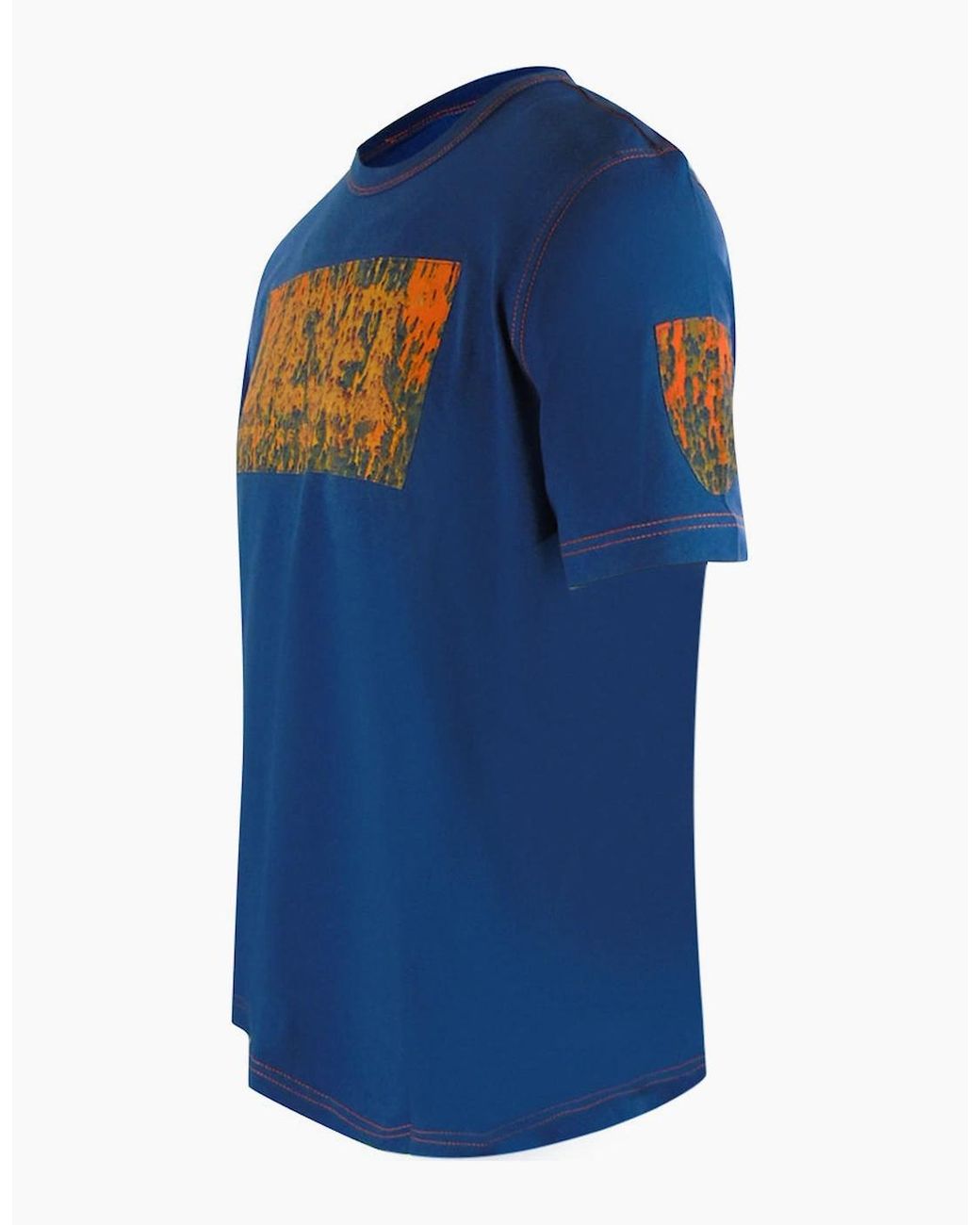 DIESEL Blue Block Logos Ensign T-Shirt for men