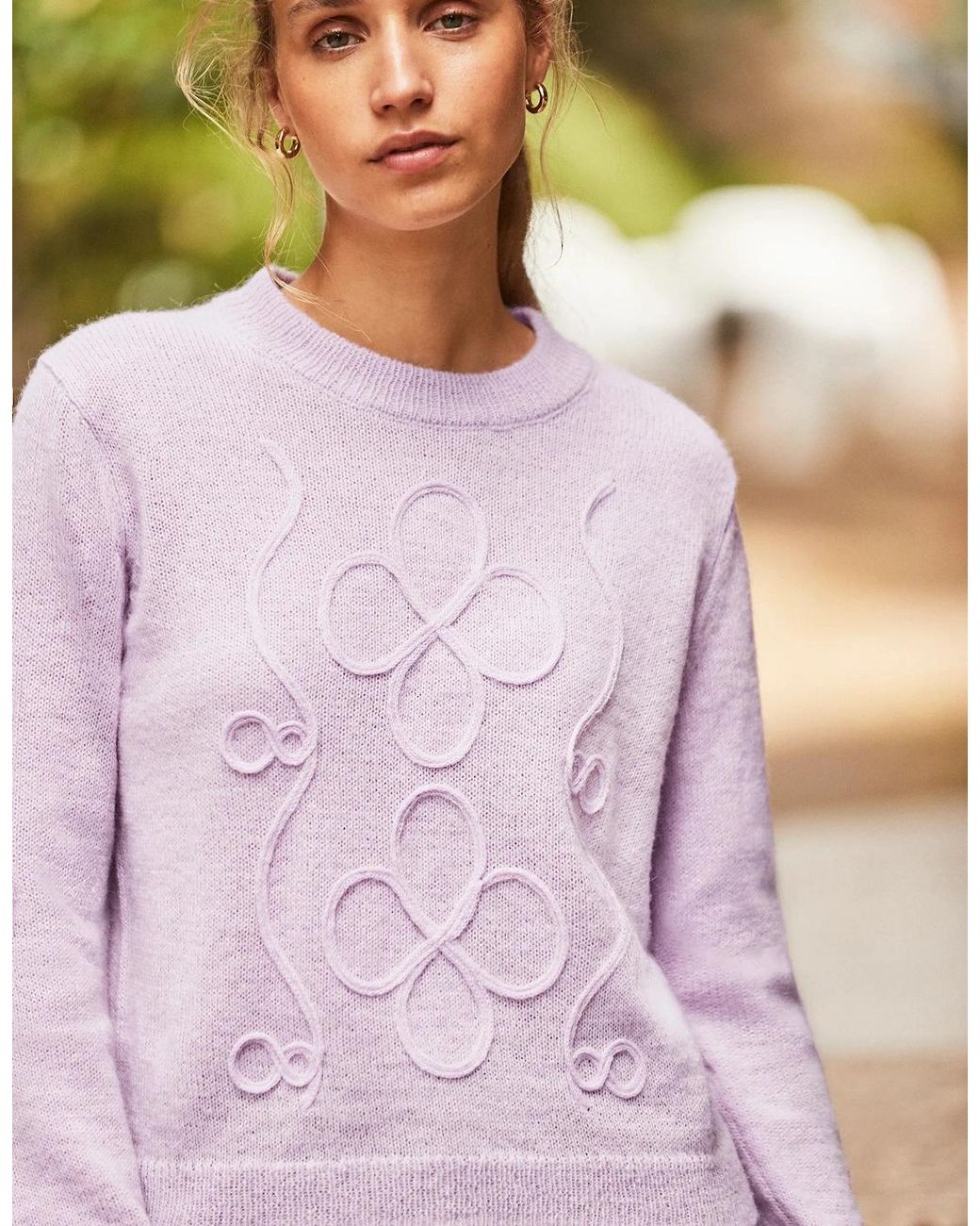Ro&zo Purple Lilac Applique Knit Jumper With Alpaca