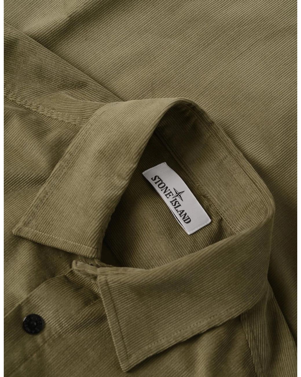 Stone Island Green Corduory 1200042 Shirt Khaki for men