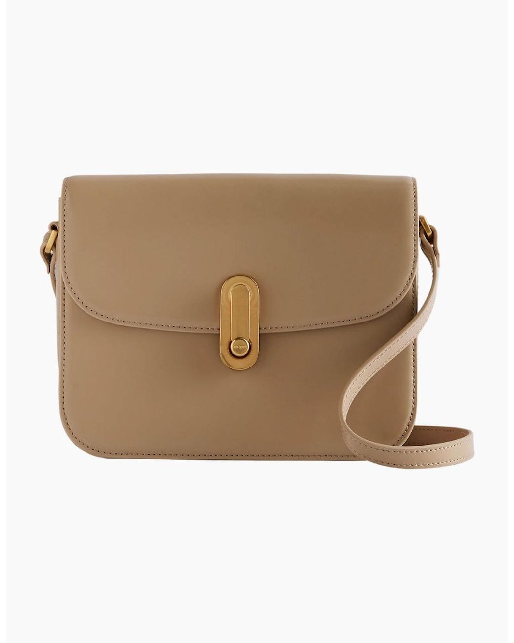 Ted Baker Natural Kkayli Polished Leather Taupe Satchel Bag
