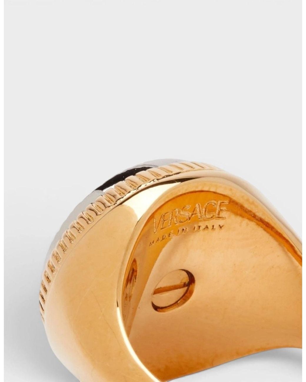 Versace Metallic Medusa Head Metal Ring for men