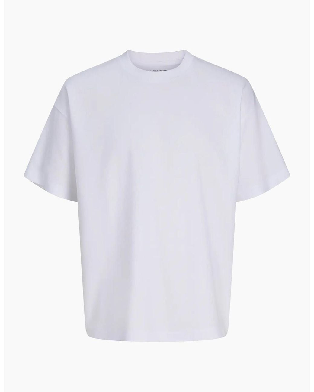 Jack & Jones White Jjebarron T-Shirt Short Sleeve Crew Neck for men