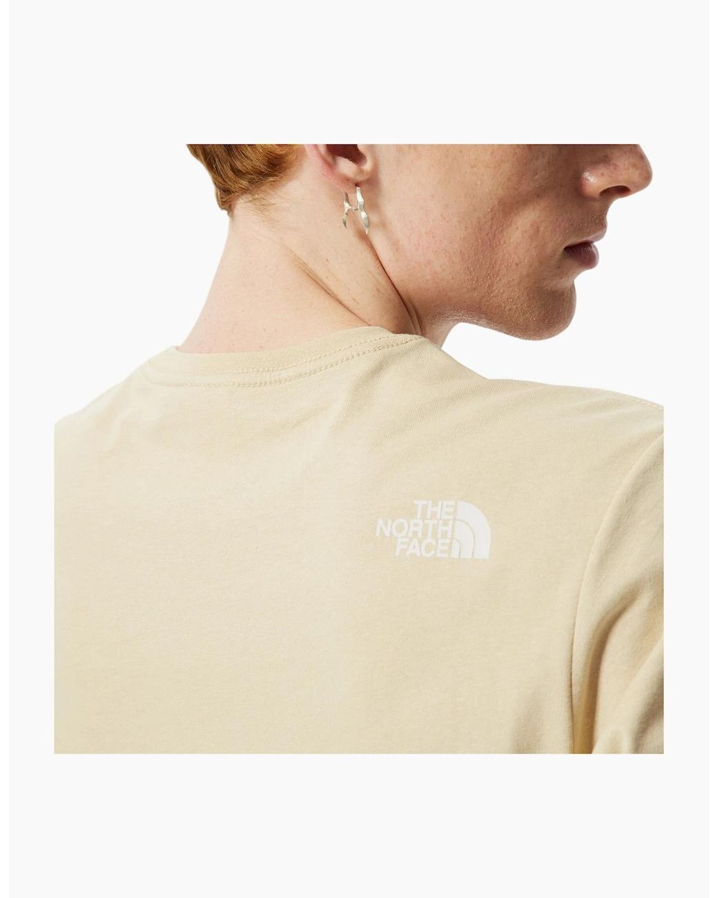 The North Face Natural T Shirts Woodcut Dome Short Sleeve Crew Neck Soft Cotton Tee for men