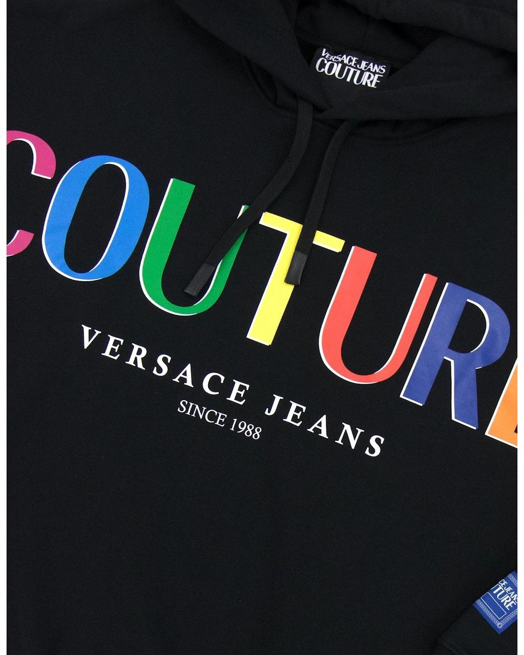 Versace Black Jeans Couture Logo Hoody for men