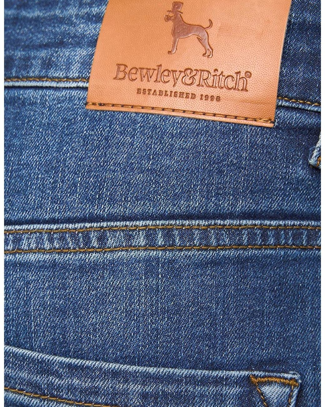 Bewley & Ritch Blue Bewley & Ritch Abingdon Slim Fit Jeans Dark Wash for men