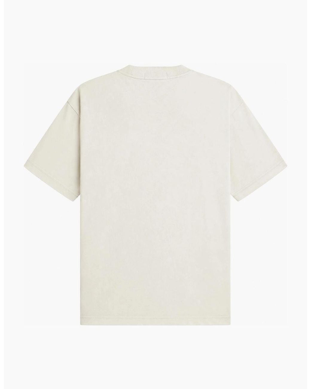 Fred Perry White Relaxed Pocket T-Shirt Ecru for men