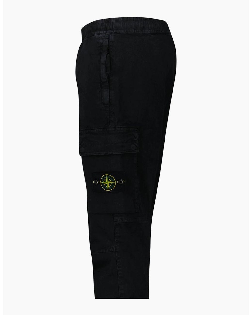 Stone Island Black Stretch 'Old' Effect Cargo Trousers for men